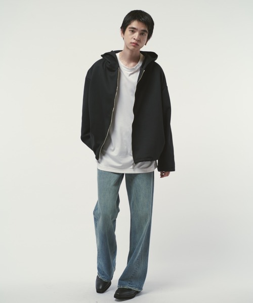 Lui's(ルイス)の「リラックスBIGフードブルゾン(パーカー・メンズ・ブラック/グレー/チャコールグレー・S/M)」の8枚目の写真