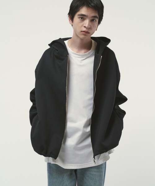 Lui's(ルイス)の「リラックスBIGフードブルゾン(パーカー・メンズ・ブラック/グレー/チャコールグレー・S/M)」の4枚目の写真