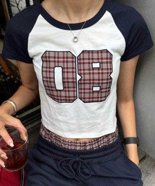 INTER FACTORY（インターファクトリー）の「SARA - チェックTシャツ made in INTER FACTORY（Tシャツ/カットソー・レディース・レッド/イエロー・FREE）」の2枚目の写真