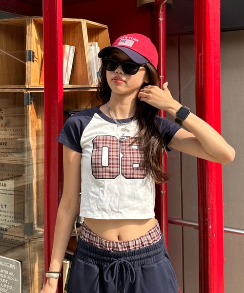 INTER FACTORY（インターファクトリー）の「SARA - チェックTシャツ made in INTER FACTORY（Tシャツ/カットソー・レディース・レッド/イエロー・FREE）」の17枚目の写真