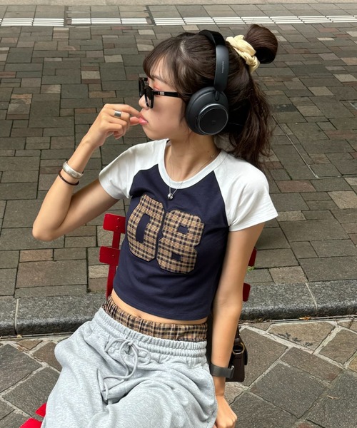 INTER FACTORY（インターファクトリー）の「SARA - チェックTシャツ made in INTER FACTORY（Tシャツ/カットソー・レディース・レッド/イエロー・FREE）」の4枚目の写真