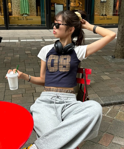 INTER FACTORY（インターファクトリー）の「SARA - チェックTシャツ made in INTER FACTORY（Tシャツ/カットソー・レディース・レッド/イエロー・FREE）」の6枚目の写真