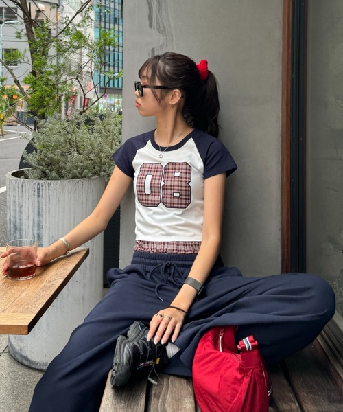 INTER FACTORY（インターファクトリー）の「SARA - チェックTシャツ made in INTER FACTORY（Tシャツ/カットソー・レディース・レッド/イエロー・FREE）」の19枚目の写真