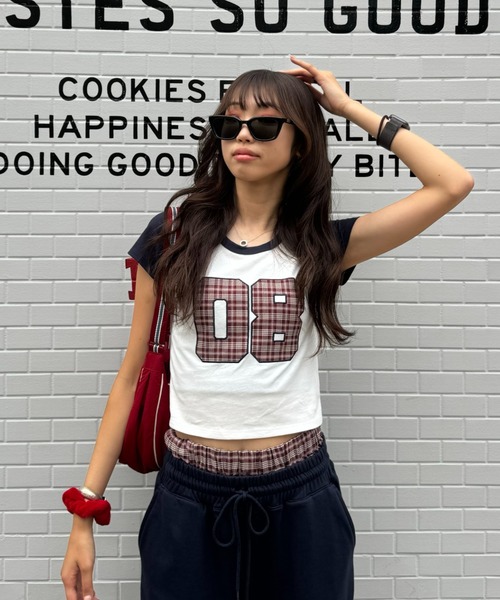 INTER FACTORY（インターファクトリー）の「SARA - チェックTシャツ made in INTER FACTORY（Tシャツ/カットソー・レディース・レッド/イエロー・FREE）」の21枚目の写真