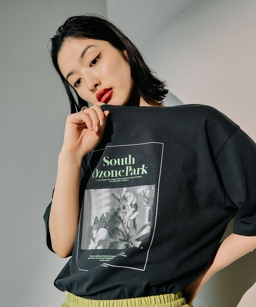 LEPSIM(レプシィム)の「モノクロロゴカラーT 571651(Tシャツ/カットソー・レディース・ピンク/オフホワイト/チャコールグレー/杢グレー・FREE)」の1枚目の写真