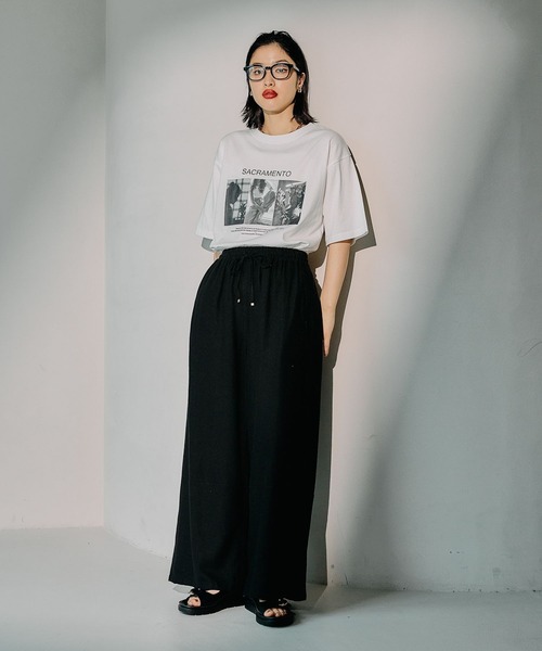 LEPSIM(レプシィム)の「モノクロロゴカラーT 571651(Tシャツ/カットソー・レディース・ピンク/オフホワイト/チャコールグレー/杢グレー・FREE)」の6枚目の写真