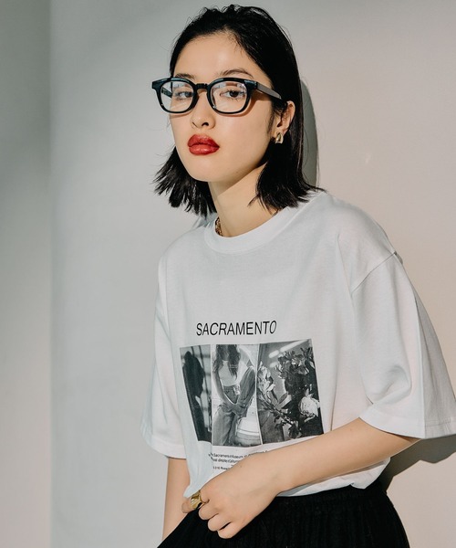 LEPSIM(レプシィム)の「モノクロロゴカラーT 571651(Tシャツ/カットソー・レディース・ピンク/オフホワイト/チャコールグレー/杢グレー・FREE)」の8枚目の写真