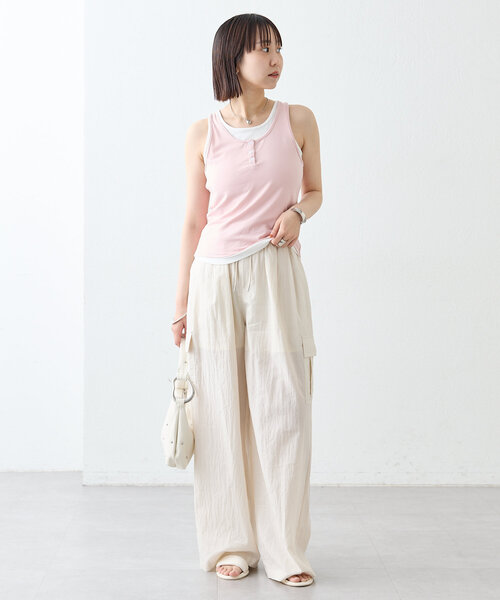 mystic（ミスティック）の「ナイロンカーゴパンツ（カーゴパンツ・レディース・ベージュ/オリーブ/アイボリー・0/1/2）」の6枚目の写真