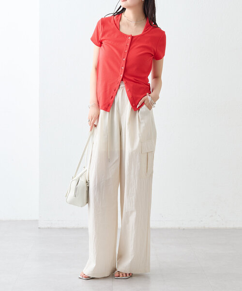 mystic（ミスティック）の「ナイロンカーゴパンツ（カーゴパンツ・レディース・ベージュ/オリーブ/アイボリー・0/1/2）」の8枚目の写真