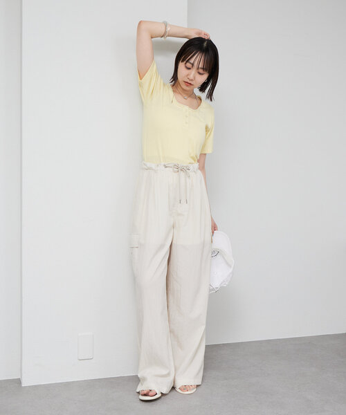 mystic（ミスティック）の「ナイロンカーゴパンツ（カーゴパンツ・レディース・ベージュ/オリーブ/アイボリー・0/1/2）」の14枚目の写真