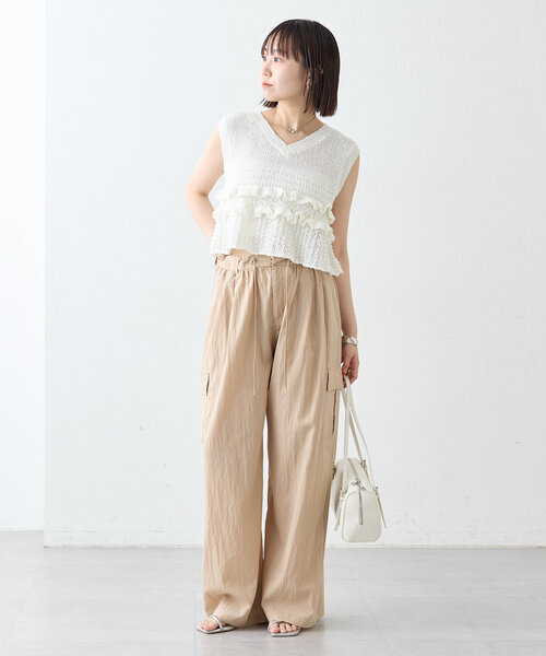 mystic（ミスティック）の「ナイロンカーゴパンツ（カーゴパンツ・レディース・ベージュ/オリーブ/アイボリー・0/1/2）」の18枚目の写真