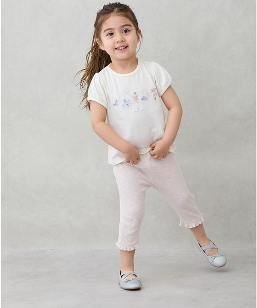 petit main（プティマイン）の「【接触冷感】7分フリルレギンス（レギンス/スパッツ・キッズ・トップグレー/サックスブルー/ライトピンク/ブラック/ホワイト系・90cm/100cm/110cm/80ｃｍ/130cm/120cm）」の9枚目の写真