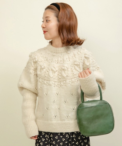 ネパールギルボックス 求心もよう編みプルオーバー（ニット/セーター