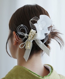 utatane（ウタタネ）の「髪飾り 胡蝶蘭・リボン・水引 3点セット 日本製（和装小物）」