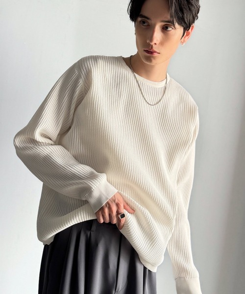 Classical Origin（クラシカルオリジン）の「【Classical Origin】「ベーシックの必需品。」サーマルクルーネックニット/Thermal Crew Neck Knit（ニット/セーター・メンズ・ブラック/グレー/オフホワイト・LARGE/MEDIUM/SMALL/X-LARGE）」の16枚目の写真