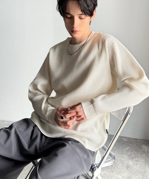 Classical Origin（クラシカルオリジン）の「【Classical Origin】「ベーシックの必需品。」サーマルクルーネックニット/Thermal Crew Neck Knit（ニット/セーター・メンズ・ブラック/グレー/オフホワイト・LARGE/MEDIUM/SMALL/X-LARGE）」の17枚目の写真