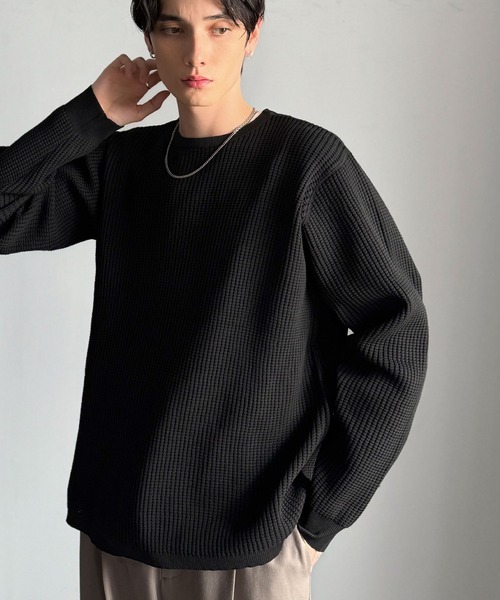 Classical Origin（クラシカルオリジン）の「【Classical Origin】「ベーシックの必需品。」サーマルクルーネックニット/Thermal Crew Neck Knit（ニット/セーター・メンズ・ブラック/グレー/オフホワイト・LARGE/MEDIUM/SMALL/X-LARGE）」の21枚目の写真