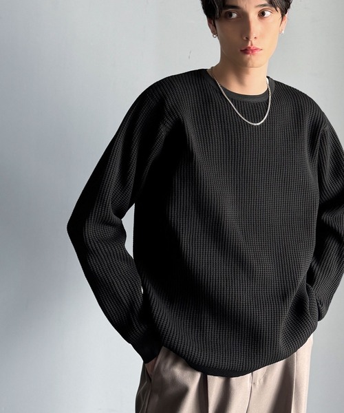 Classical Origin（クラシカルオリジン）の「【Classical Origin】「ベーシックの必需品。」サーマルクルーネックニット/Thermal Crew Neck Knit（ニット/セーター・メンズ・ブラック/グレー/オフホワイト・LARGE/MEDIUM/SMALL/X-LARGE）」の22枚目の写真