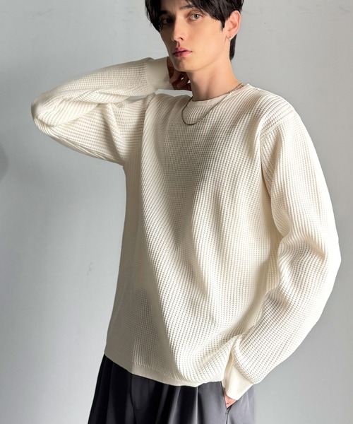 Classical Origin（クラシカルオリジン）の「【Classical Origin】「ベーシックの必需品。」サーマルクルーネックニット/Thermal Crew Neck Knit（ニット/セーター・メンズ・ブラック/グレー/オフホワイト・LARGE/MEDIUM/SMALL/X-LARGE）」の5枚目の写真