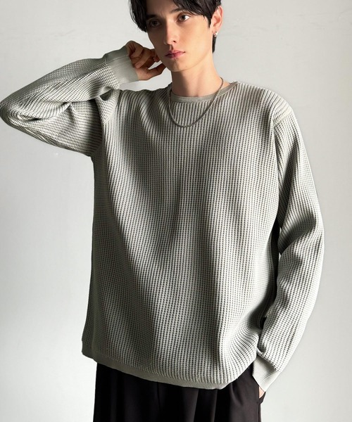 Classical Origin（クラシカルオリジン）の「【Classical Origin】「ベーシックの必需品。」サーマルクルーネックニット/Thermal Crew Neck Knit（ニット/セーター・メンズ・ブラック/グレー/オフホワイト・LARGE/MEDIUM/SMALL/X-LARGE）」の9枚目の写真