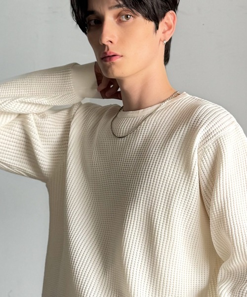 Classical Origin（クラシカルオリジン）の「【Classical Origin】「ベーシックの必需品。」サーマルクルーネックニット/Thermal Crew Neck Knit（ニット/セーター・メンズ・ブラック/グレー/オフホワイト・LARGE/MEDIUM/SMALL/X-LARGE）」の4枚目の写真