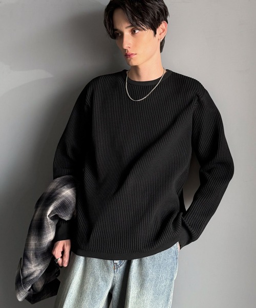 Classical Origin（クラシカルオリジン）の「【Classical Origin】「ベーシックの必需品。」サーマルクルーネックニット/Thermal Crew Neck Knit（ニット/セーター・メンズ・ブラック/グレー/オフホワイト・LARGE/MEDIUM/SMALL/X-LARGE）」の8枚目の写真