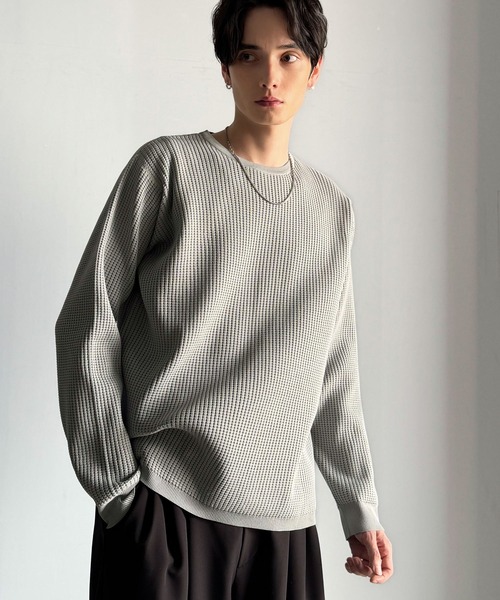 Classical Origin（クラシカルオリジン）の「【Classical Origin】「ベーシックの必需品。」サーマルクルーネックニット/Thermal Crew Neck Knit（ニット/セーター・メンズ・ブラック/グレー/オフホワイト・LARGE/MEDIUM/SMALL/X-LARGE）」の10枚目の写真