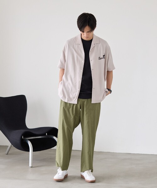 coen(コーエン)の「Sarry Cat刺繍レーヨンシャツ(ナチュラル)(シャツ/ブラウス・メンズ・ナチュラル・M/L)」の2枚目の写真