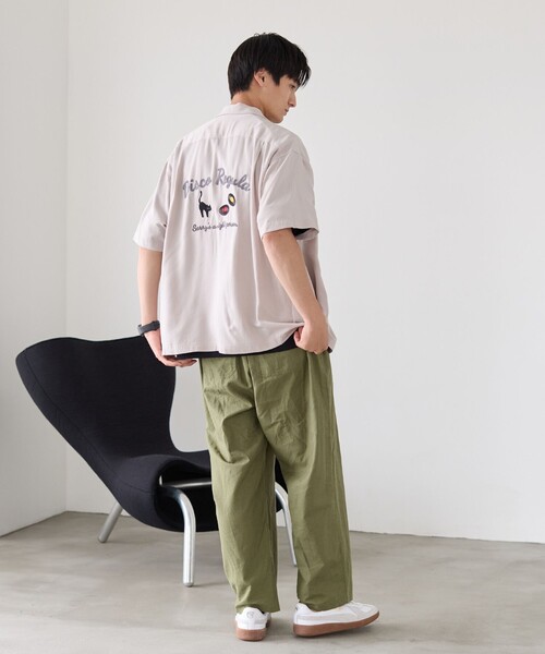 coen(コーエン)の「Sarry Cat刺繍レーヨンシャツ(ナチュラル)(シャツ/ブラウス・メンズ・ナチュラル・M/L)」の4枚目の写真