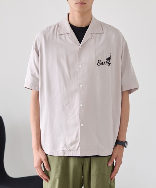 coen(コーエン)の「Sarry Cat刺繍レーヨンシャツ(ナチュラル)(シャツ/ブラウス・メンズ・ナチュラル・M/L)」の5枚目の写真