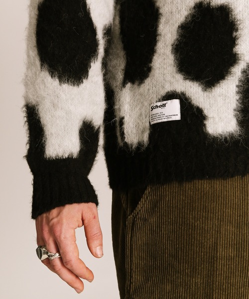 schott（ショット）の「Schott/ショット/GIRAFFE CREW KNIT/ジラフ クルーニット（ニット/セーター・メンズ・アイボリー/ホワイト・XL/L/M）」の9枚目の写真