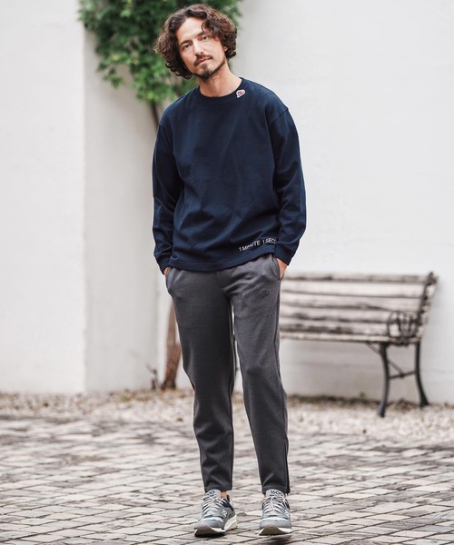 1minute 1second(ワンミニットワンセカンド)の「mlt5297-10oz heavy weight long sleeve cut&sew with logo print ロングスリーブカットソー(Tシャツ/カットソー・メンズ・ホワイト/グレイッシュベージュ/ブラック/ネイビー・M/L/XL)」の13枚目の写真
