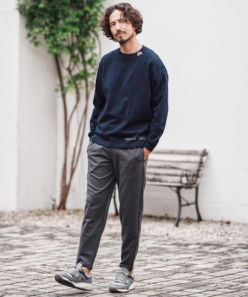 1minute 1second(ワンミニットワンセカンド)の「mlt5297-10oz heavy weight long sleeve cut&sew with logo print ロングスリーブカットソー(Tシャツ/カットソー・メンズ・ホワイト/グレイッシュベージュ/ブラック/ネイビー・M/L/XL)」の14枚目の写真