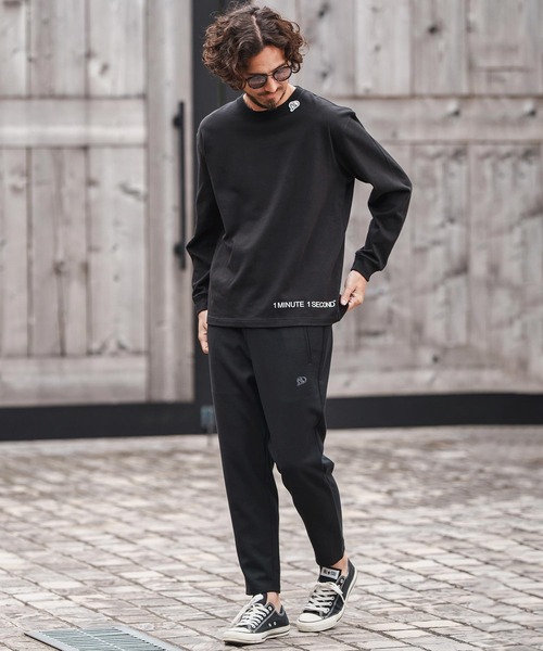 1minute 1second(ワンミニットワンセカンド)の「mlt5297-10oz heavy weight long sleeve cut&sew with logo print ロングスリーブカットソー(Tシャツ/カットソー・メンズ・ホワイト/グレイッシュベージュ/ブラック/ネイビー・M/L/XL)」の8枚目の写真