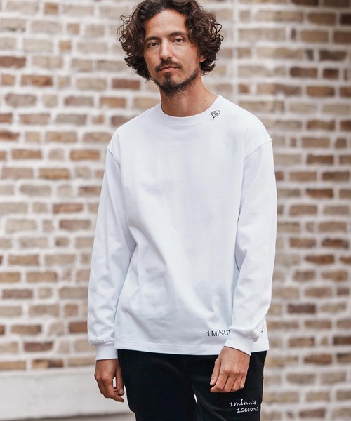 1minute 1second(ワンミニットワンセカンド)の「mlt5297-10oz heavy weight long sleeve cut&sew with logo print ロングスリーブカットソー(Tシャツ/カットソー・メンズ・ホワイト/グレイッシュベージュ/ブラック/ネイビー・M/L/XL)」の20枚目の写真