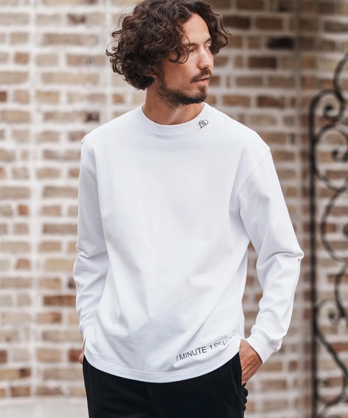 1minute 1second(ワンミニットワンセカンド)の「mlt5297-10oz heavy weight long sleeve cut&sew with logo print ロングスリーブカットソー(Tシャツ/カットソー・メンズ・ホワイト/グレイッシュベージュ/ブラック/ネイビー・M/L/XL)」の21枚目の写真