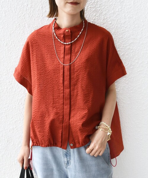 鈴鈴.:*・゜゜・*様 おまとめトップス2点 エブール アドーア 手洗い可能〉サッカー 裾 ドロスト ドルマン ブラウス 2（シャツ