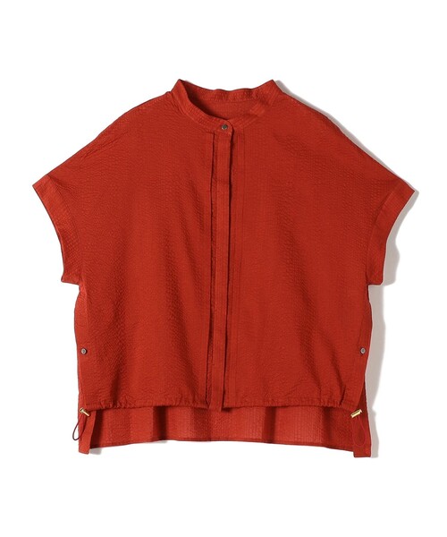 セール】〈手洗い可能〉サッカー 裾 ドロスト ドルマン ブラウス 2