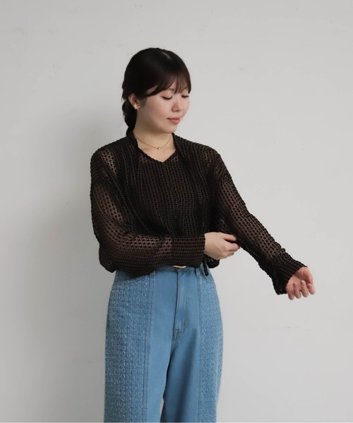 NOMBRE IMPAIR（ノンブルアンペール）の「オパールPT　ボウタイブラウス（シャツ/ブラウス・レディース・ブラウン・FREE）」の2枚目の写真