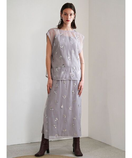 ELENDEEK（エレンディーク）の「スパングルシアースカート（スカート・レディース・ブラック/グレー・FREE）」の2枚目の写真