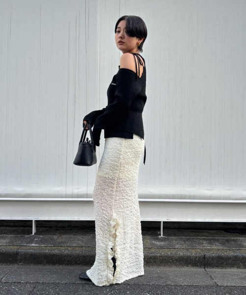 新品】HONEY MI HONEY ニットタイトスカート ブラック