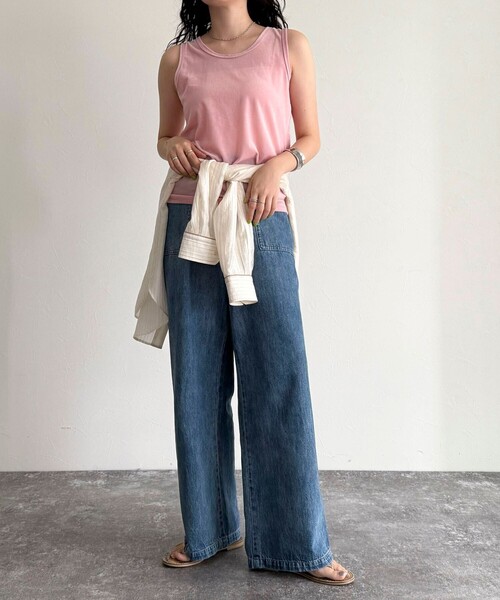 fredy emue(フレディエミュ)の「ベロアタンクトップ(タンクトップ・レディース・クリーム/ブラック/ブラウン/ピンク・38)」の13枚目の写真