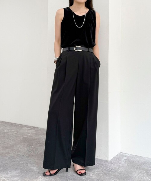 fredy emue(フレディエミュ)の「ベロアタンクトップ(タンクトップ・レディース・クリーム/ブラック/ブラウン/ピンク・38)」の8枚目の写真