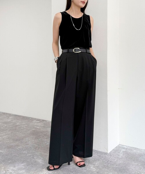 fredy emue(フレディエミュ)の「ベロアタンクトップ(タンクトップ・レディース・クリーム/ブラック/ブラウン/ピンク・38)」の7枚目の写真