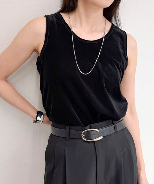 fredy emue(フレディエミュ)の「ベロアタンクトップ(タンクトップ・レディース・クリーム/ブラック/ブラウン/ピンク・38)」の6枚目の写真