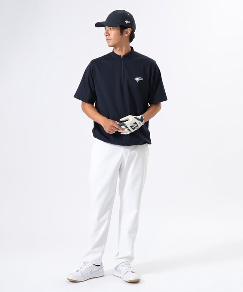 ORANGE LABEL / ハーフジップ 裾ドローコード モックネックシャツ