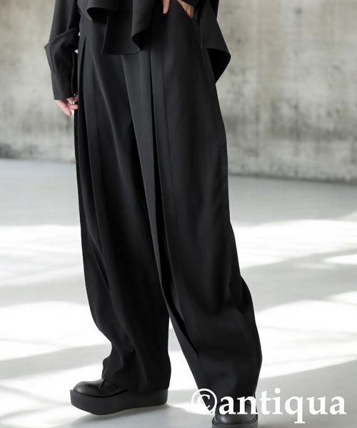 antiqua(アンティカ)の「アウトシームコクーンパンツ(その他パンツ・レディース・グレー/ブラック・ONESIZE)」の4枚目の写真