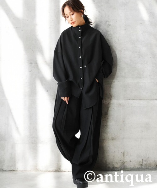 antiqua(アンティカ)の「アウトシームコクーンパンツ(その他パンツ・レディース・グレー/ブラック・ONESIZE)」の5枚目の写真