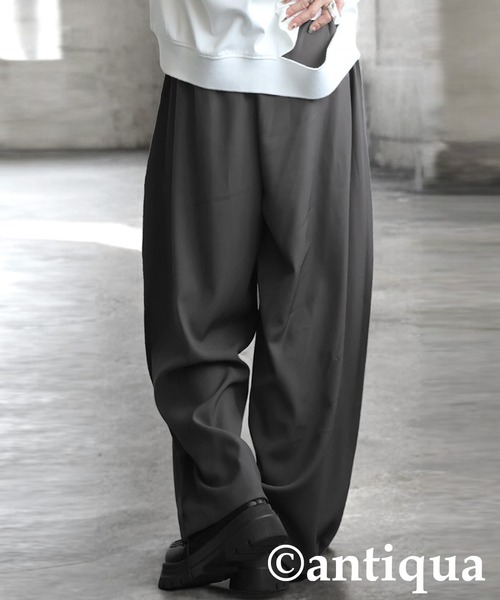 antiqua(アンティカ)の「アウトシームコクーンパンツ(その他パンツ・レディース・グレー/ブラック・ONESIZE)」の9枚目の写真