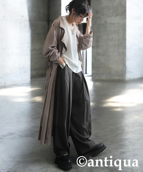 antiqua(アンティカ)の「アウトシームコクーンパンツ(その他パンツ・レディース・グレー/ブラック・ONESIZE)」の10枚目の写真